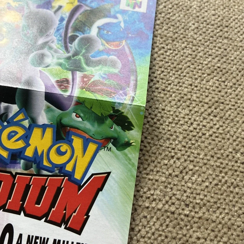 Pokemon Stadium N64 Red Blue Yellow Nintendo Gameboy Insert March 2000 Poster